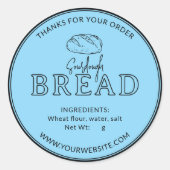 Sticker Merci de boulangerie Bleu pâte à pain (Devant)