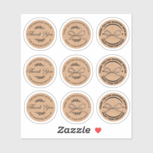 Sticker merci de faire vos achats chez nous, kraft 9 busin