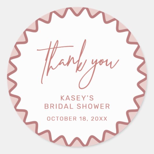 Sticker Merci de frontière rose Zigzag (Devant)