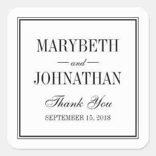 Sticker Merci de mariage simple et élégant Favor