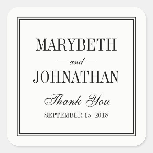 Sticker Merci de mariage simple et élégant Favor (Devant)