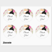 Sticker Merci de mariée et de chambre rose florale (Feuille)