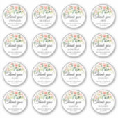 Sticker Merci de nom d'invité mariage personnalisable (Devant)