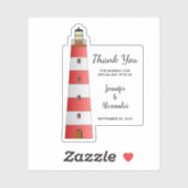 Sticker Merci de plage coupe personnalisée mariage (Feuille)