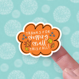Sticker Merci de Shopping Small cet automne Feuille orange