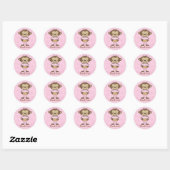Sticker Merci de singe Cupcake (Feuille)