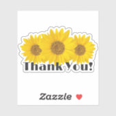 Sticker Merci de tournesol jaune (Feuille)