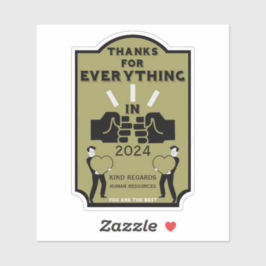 Sticker Merci Des Ressources Humaines (Feuille)