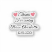 Sticker merci d'être venu nom du message texte (Devant)