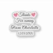 Sticker merci d'être venu nom du texte message (Devant)