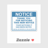 Sticker Merci Drôle De Notification Pour La Notation De Ce (Feuille)