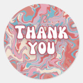 Sticker "Merci" en marbre d'art liquide vibrant (Devant)