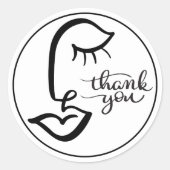 Sticker Merci face de calligraphie (Devant)