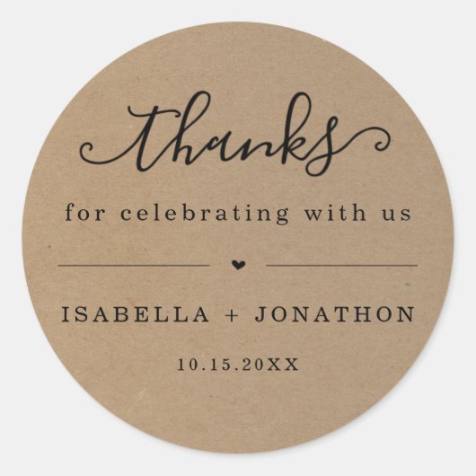 Sticker Merci Favor - Kraft (Devant)