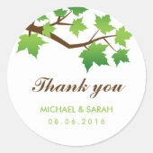 Sticker Merci Feuille d'érable vert (Devant)