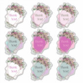 Sticker Merci géométrique floral ! Cadre (Devant)