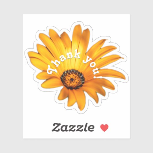 sticker Merci jaune fleur d'oranger (Feuille)