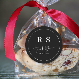 Sticker Merci mariage - Élégance noir & blanc