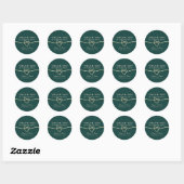 Sticker Merci Mariage Emerald Green (Feuille)