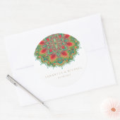 Sticker Merci Mariage Mandala vert (Enveloppe)