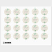 Sticker Merci Mariage or vert (Feuille)