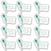 Sticker Merci Mariage Peacock Plume Favoriser (Devant)