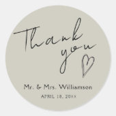 Sticker Merci minimaliste Mariage moderne (Devant)