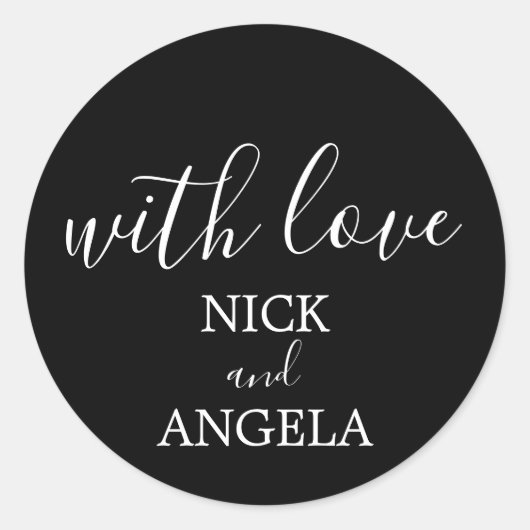 Sticker Merci noir et blanc avec amour (Devant)