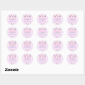 Sticker Merci Papillon rose Favoriser Baby shower (Feuille)