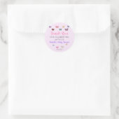 Sticker Merci Papillon rose Favoriser Baby shower (Sac)