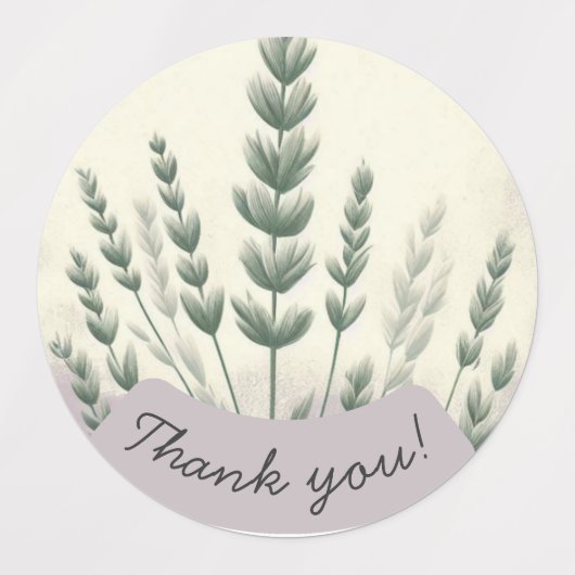 Sticker Merci Pastel Bio - Botanique Soft (Design 2)