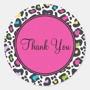 Sticker Merci personnalisable   Neon Leopard