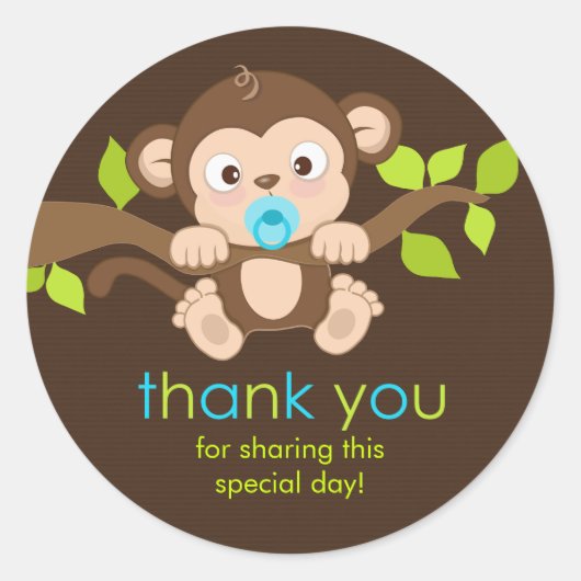 Sticker Merci petit singe mignon (Devant)