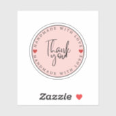 Sticker Merci Petite entreprise artisanale (Feuille)