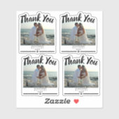 Sticker Merci Photo Mariage moderne Vinyl noir (Feuille)