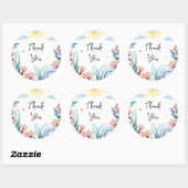 Sticker Merci pour baby shower avec design. (Feuille)