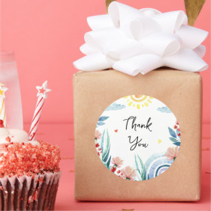 Sticker Merci pour baby shower avec design.