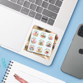 Sticker "Merci pour célébrer avec nous" (Ordinateur portable avec iPhone)