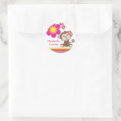 Sticker Merci pour fille singe (rose) (Sac)