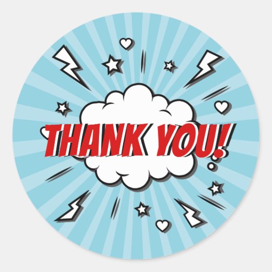 Sticker Merci pour la fête d'anniversaire de Super (Devant)