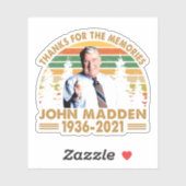 Sticker Merci pour les souvenirs John Madden 1936 2021 (Feuille)