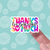 Sticker Merci pour votre commande Bright Tie Dye Business