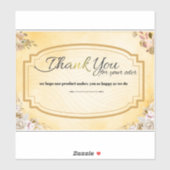 Sticker Merci pour votre commande - Carte d'appréciation (Feuille)