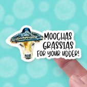 Sticker Merci pour votre commande Funny Cow Pun Business