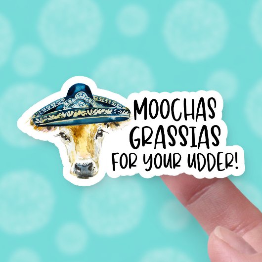 Sticker Merci pour votre commande Funny Cow Pun Business