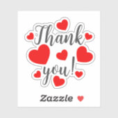 Sticker Merci Red Hearts (Feuille)