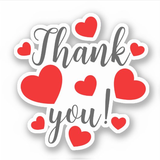 Sticker Merci Red Hearts (Devant)