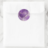 Sticker Merci rond en encre violette (Sac)
