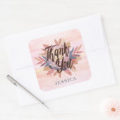 Sticker Merci Rose aquarelle (Enveloppe)