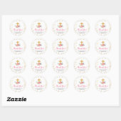 Sticker Merci rose or floral (Feuille)